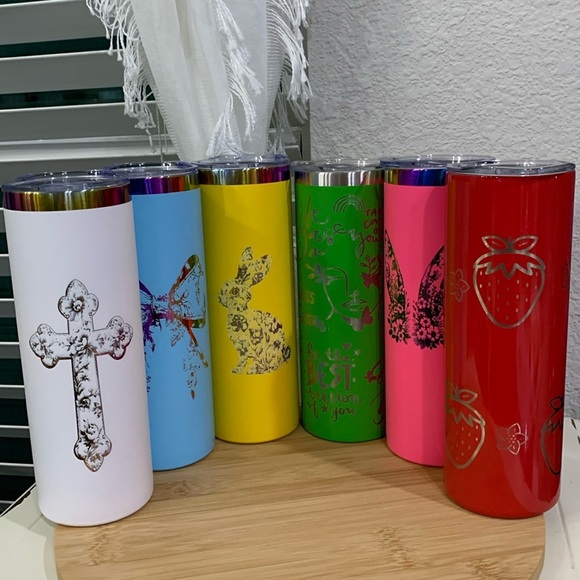 20oz Powder Coated Skinny Tumblers handcrafted/customized by seller - Picture 1 of 9